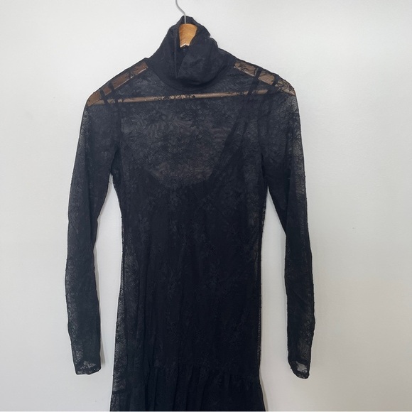 AFRM Elegant Amala Lace Dress Black Size M - Picture 5 of 9